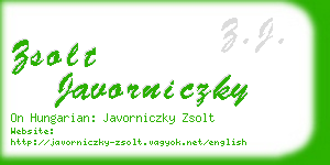 zsolt javorniczky business card